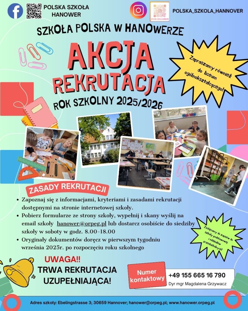 ZAPRASZAMY DO NASZEJ POLSKIEJ SZKOŁY :) !