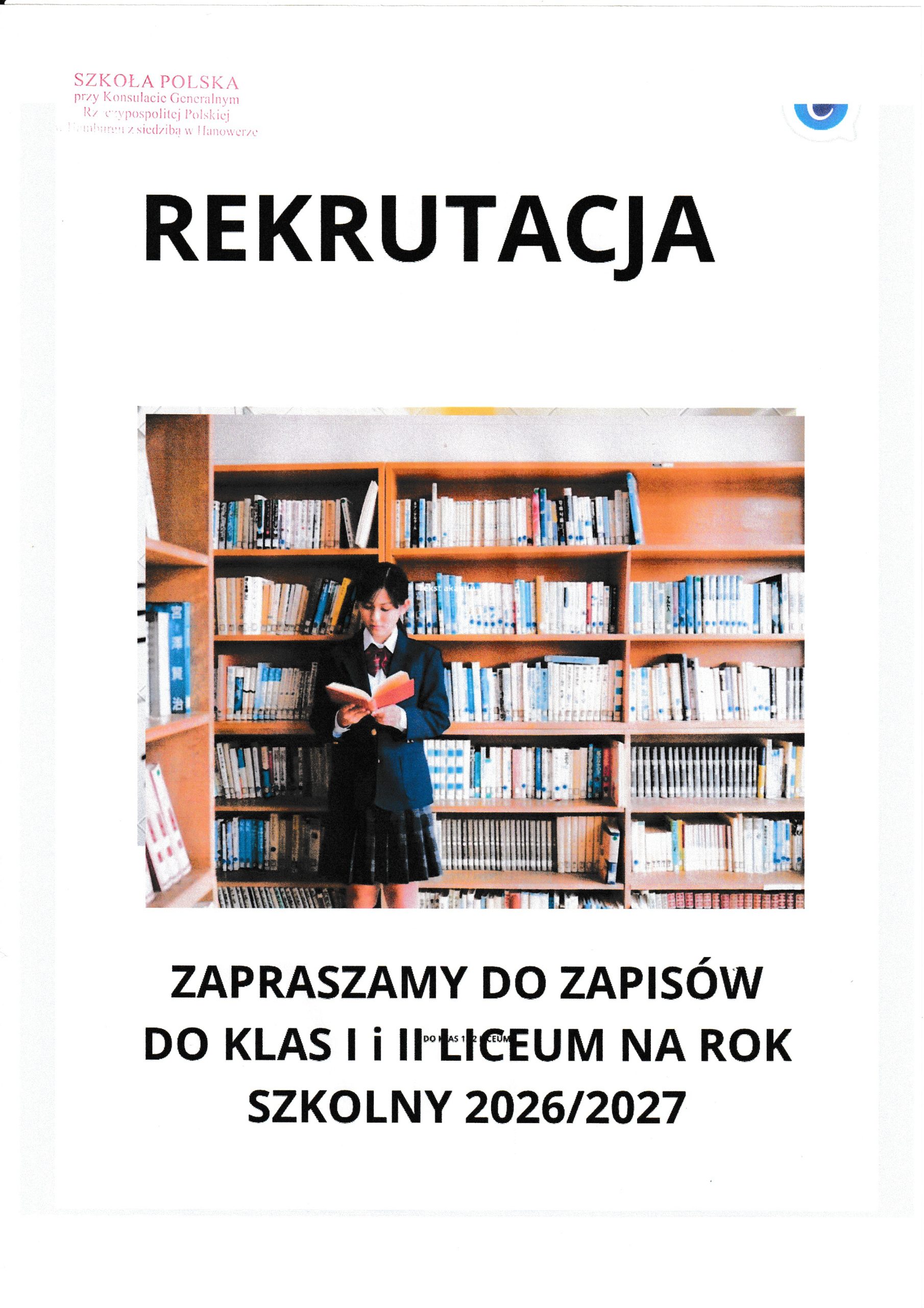 RUSZYŁA REKRUTACJA DO LICEUM NA ROK SZKOLNY 2026/2027